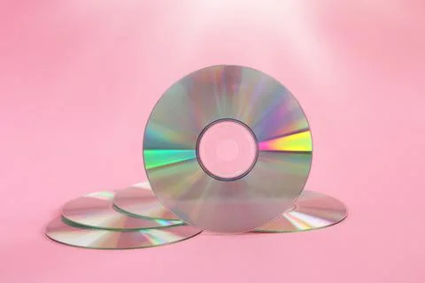 CD and DVD compact discs collection. CD and DVD background concept. Stock Photos