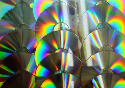 CD and DVD discs as a background image Stock Photos