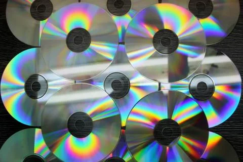 CD and DVD discs as a background image Stock Photos