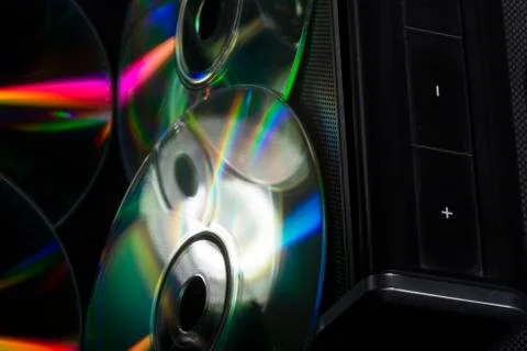 Cd and music boxes Stock Photos