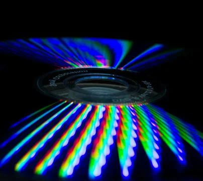 A cd backcover closeup with led light reflections Stock Photos