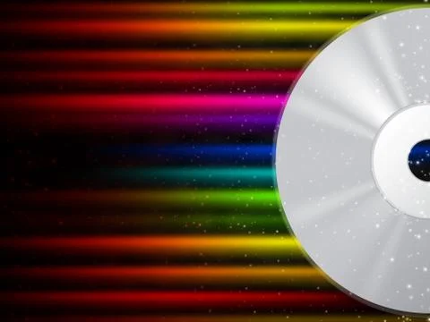 CD Background Shows Compact Disc And Colorful Beams Stock Illustration