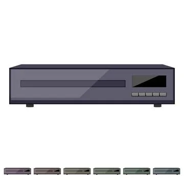 Cd blu ray player cartoon vector graphic Stock Illustration