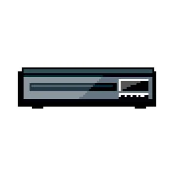 Cd blu ray player game pixel art vector illustration Stock Illustration