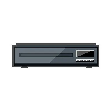 Cd blu ray player pixel art vector illustration Stock Illustration