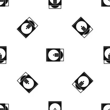 CD box with disc pattern seamless black 스톡 일러스트