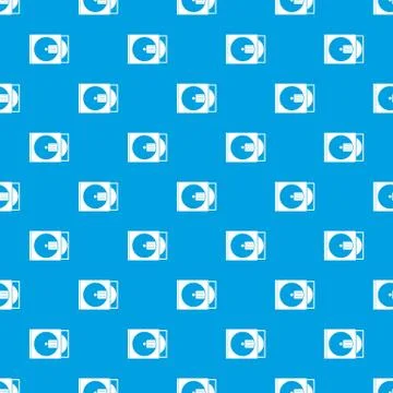 CD box with disc pattern seamless blue Stock Illustration