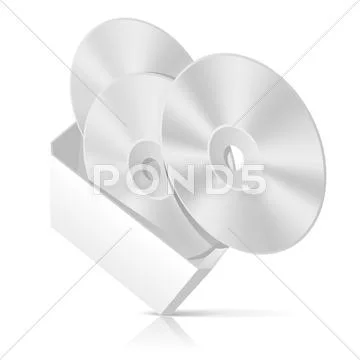 Cd box with disks template Stock Illustration