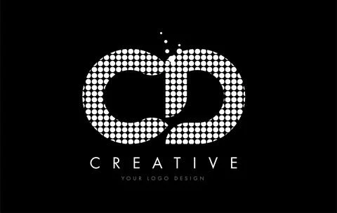 CD C D Letter Logo Design White Magenta Dots and Swoosh Illustrazione stock