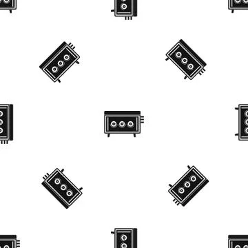 CD changer pattern seamless black 库存插图
