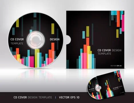 Cd cover design template.  Abstract background Vector illustration. Stock Illustration