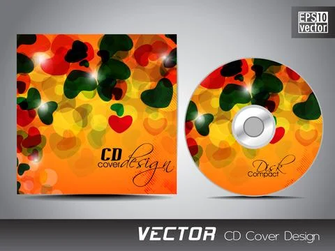 CD cover design template with copy space. EPS 10. 스톡 일러스트