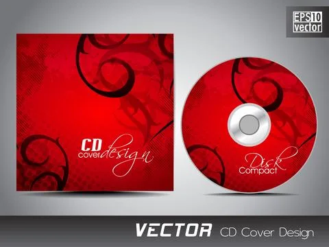 CD cover design template with copy space. EPS 10. Stock Illustration