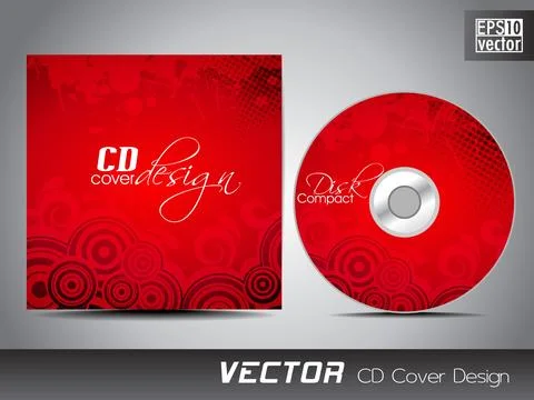 CD cover design template with copy space. EPS 10. Illustrazione stock