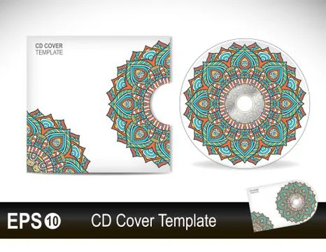 CD cover design template Stock Illustration