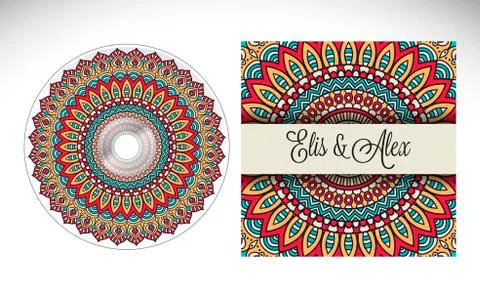 CD cover design template Stock Illustration