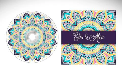 CD cover design template Stock Illustration