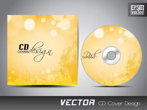 CD cover design template with text space. EPS 10. Illustrazione stock