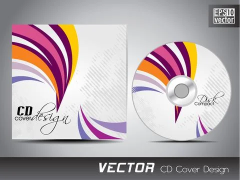 CD cover design template with text space. EPS 10. Illustrazione stock
