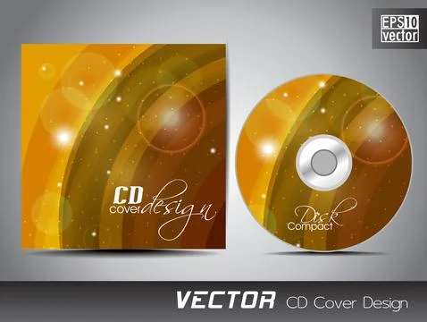 CD cover design template with text space. EPS 10. Illustrazione stock