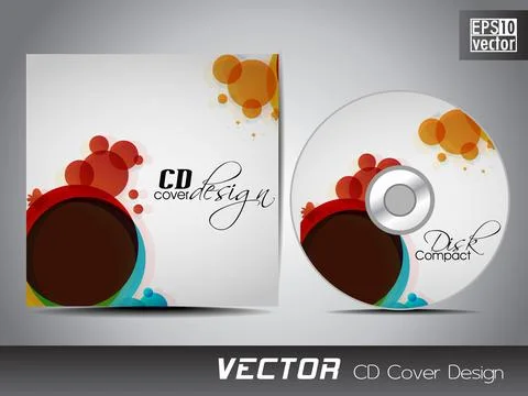 CD cover design template with text space. EPS 10. Illustrazione stock