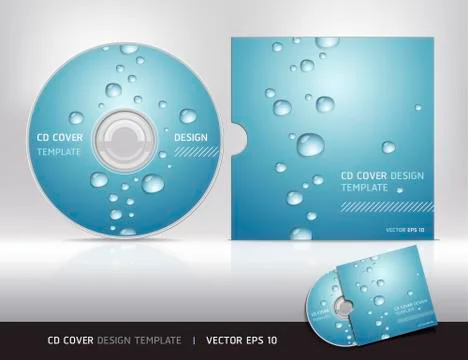 Cd cover design with water drop. Vector illustration.illustration. Illustrazione stock