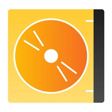Cd with cover flat icon. Dvd box vector illustration isolated on white. Disk in Stock Illustration