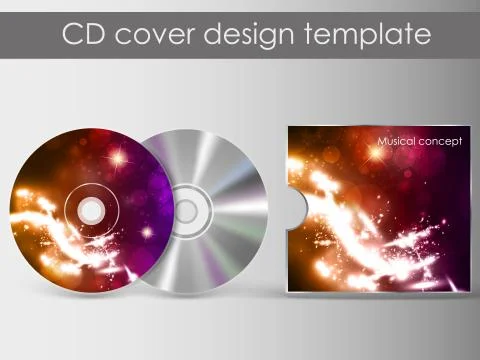 Cd cover presentation design template Stock Illustration