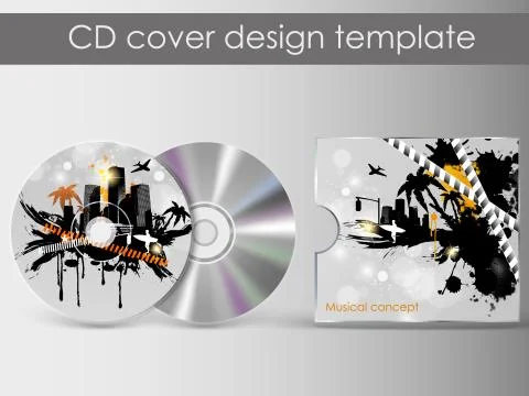 Cd cover presentation design template Stock Illustration