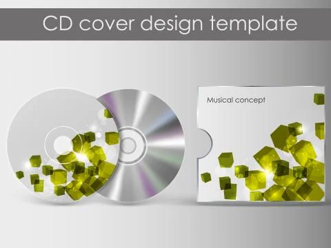 Cd cover presentation design template Stock Illustration