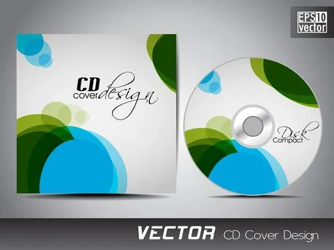 CD cover presentation design template with copy space and wave effect. EPS 10 스톡 일러스트