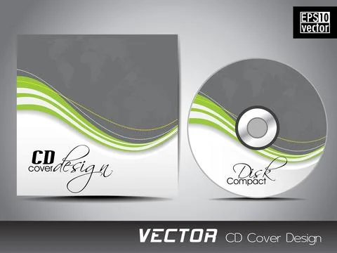 CD cover presentation design template with copy space and wave effect, edit.. Ilustración de archivo