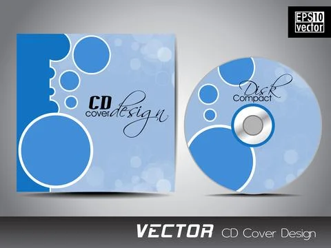 CD cover presentation design template with copy space and wave effect, edit.. Ilustración de archivo