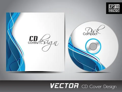 CD cover presentation design template with copy space and wave effect, edit.. Ilustración de archivo