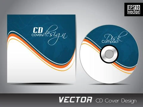 CD cover presentation design template with copy space and wave effect, edit.. Ilustración de archivo