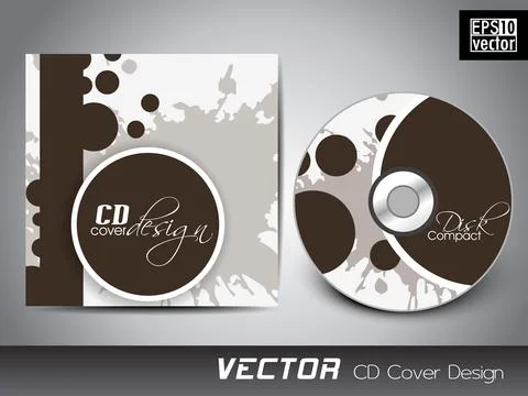 CD cover presentation design template with copy space and wave effect, edit.. Illustrazione stock
