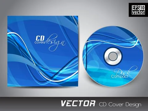CD cover presentation design template with copy space and wave effect, edit.. Illustrazione stock