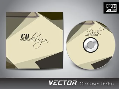 CD cover presentation design template with copy space and wave effect, edit.. 库存插图