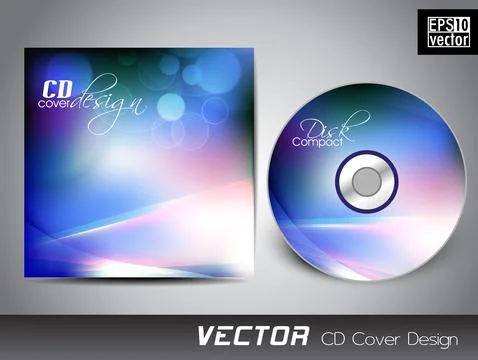 CD cover presentation design template with copy space and wave effect, edit.. Illustrazione stock