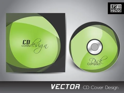 CD cover presentation design template with copy space and wave effect, edit.. 库存插图