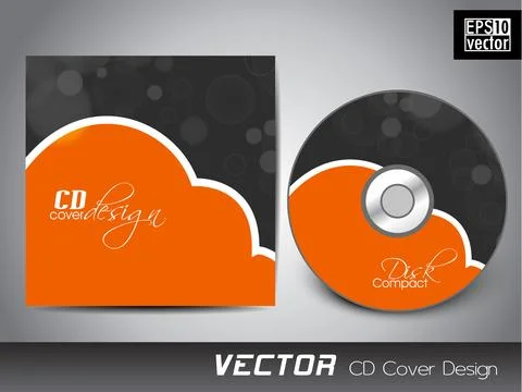 CD cover presentation design template with copy space and wave effect, edit.. Ilustración de archivo