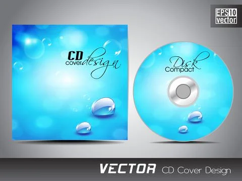 CD cover presentation design template with copy space and water effect, edi.. Illustrazione stock