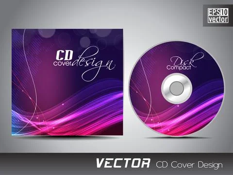 CD cover presentation design template with copy space and wave effect, edit.. Ilustración de archivo