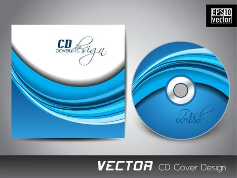 CD cover presentation design template with copy space and wave effect, edit.. Ilustración de archivo