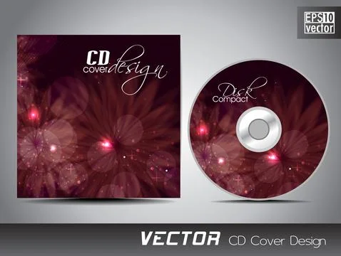 CD cover presentation design template with copy space and wave effect, edit.. Ilustración de archivo