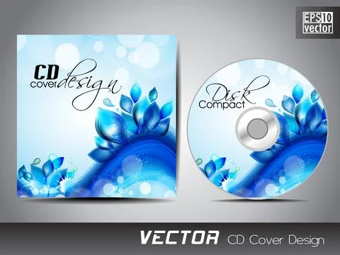 CD cover presentation design template with copy space and wave effect, edit.. Ilustración de archivo
