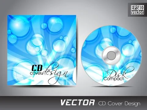CD cover presentation design template with copy space and wave effect, edit.. Ilustración de archivo