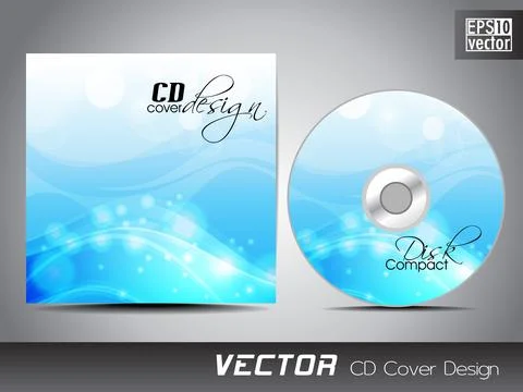 CD cover presentation design template with copy space and wave effect, edit.. Ilustración de archivo
