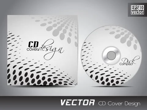 CD cover presentation design template with copy space and halftone effect, .. 库存插图