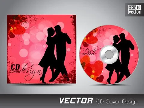 CD cover presentation design template with copy space and love concept, edi.. Stock Illustration